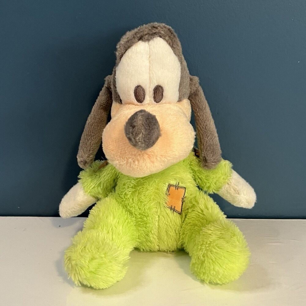 Disney Parks Baby Goofy Plush Chime Jingle Rattle Stuffed Animal Toy Lovey 9"